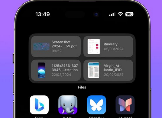 隰县苹果屏幕维修分享iPhone主屏幕快速访问最近的文件 